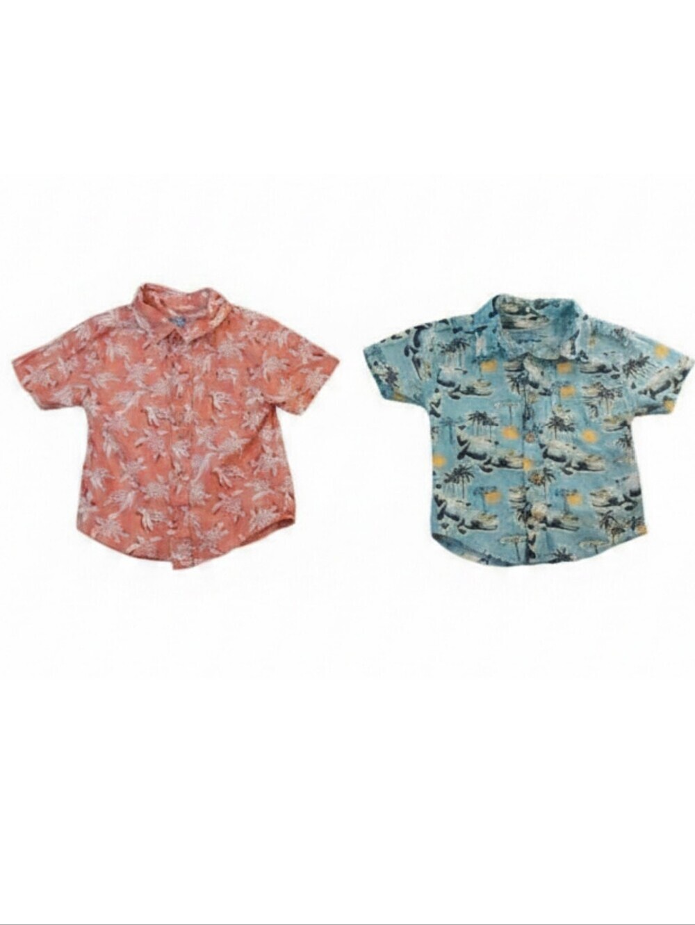 🔥5/$25🔥Al & Ray 2 Toddler Boys Coral Pink and Blue Patterned Top